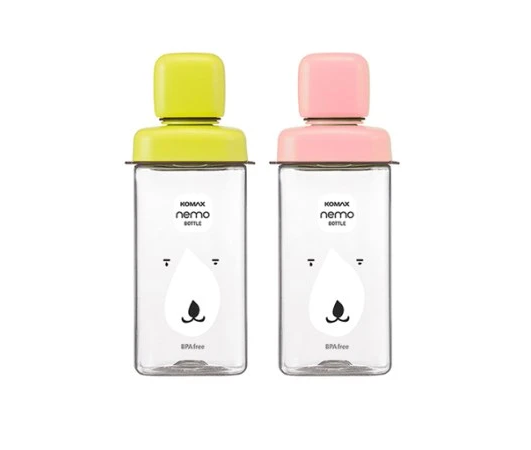 코맥스 네모 물병 430ml (핑크/그린)